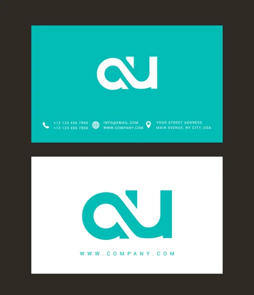 Logotipo de letras A y U — Vector de stock