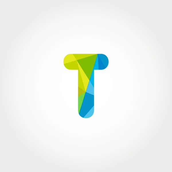 Icono geométrico T letra logo — Vector de stock