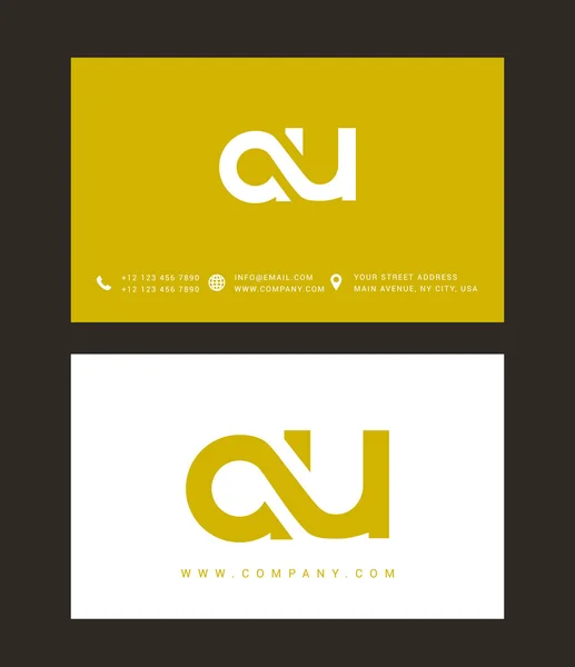A und u Buchstaben Logo — Stockvektor