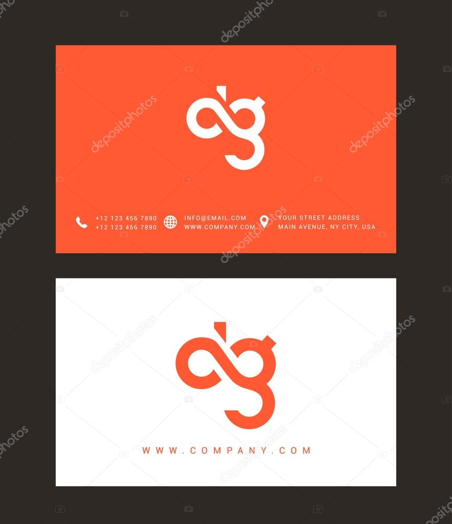 D and G Letters Logo, with Business Card Templates. Vector