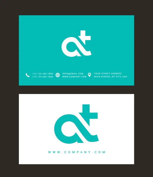 A och T bokstäver logotyp — Stock vektor