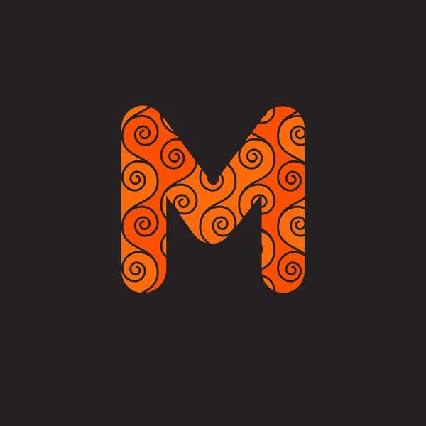 Blumen m Brief Logo Symbol — Stockvektor