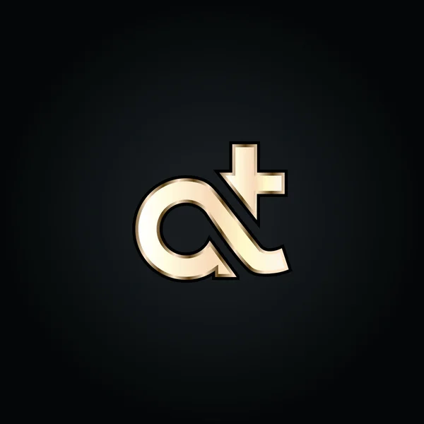 Логотип літер A і T — стоковий вектор