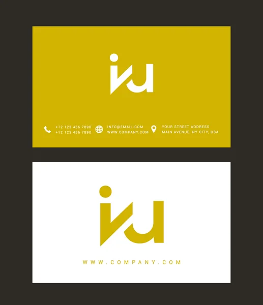 Logotipo de letras I e U — Vetor de Stock