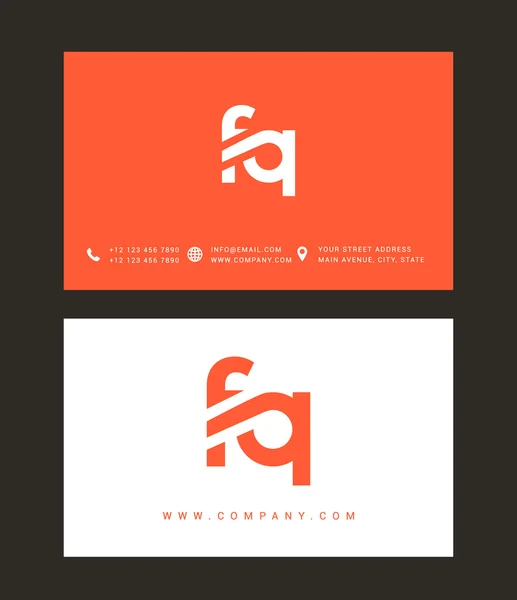 F und q Buchstaben Logo — Stockvektor