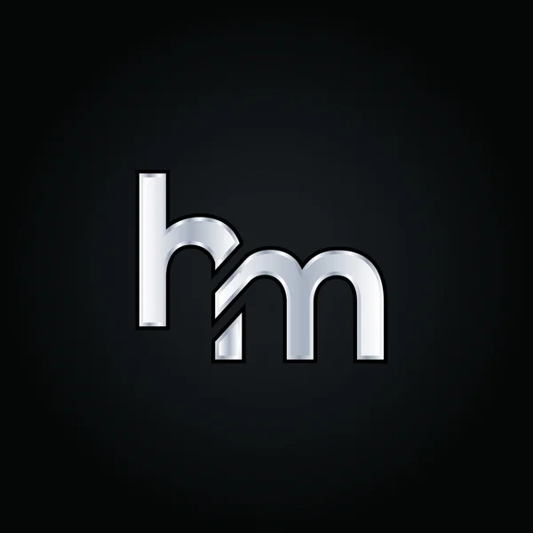 H and M Letters Logo — ストックベクタ