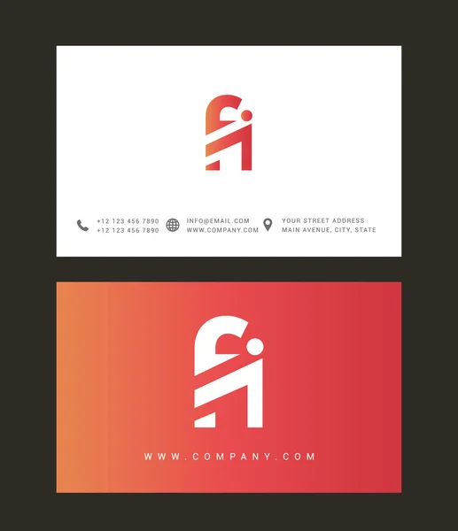 F and I Letters Logo — Stock vektor