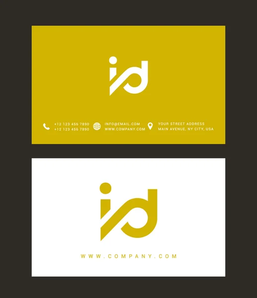 I and D Letters Logo — ストックベクタ