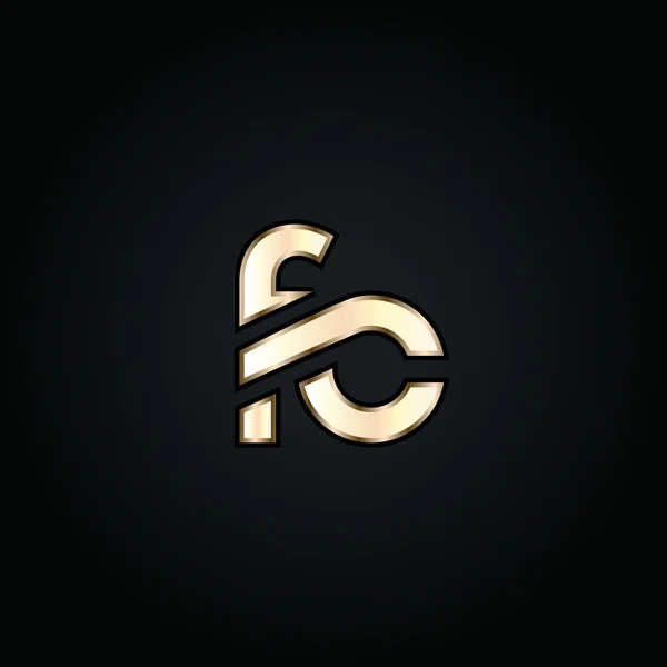 Logo lettere F e C — Vettoriale Stock