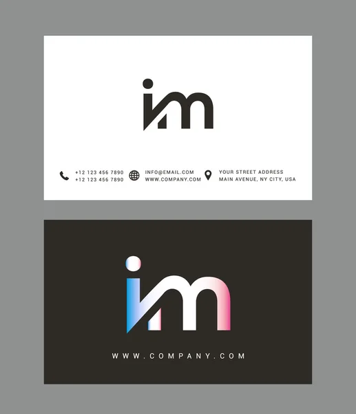 I and M Letters Logo — Stock vektor