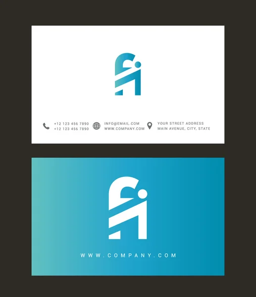 Logotipo de letras F e I — Vetor de Stock