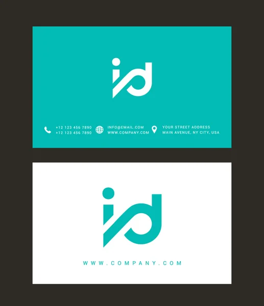 I and D Letters Logo — Stock vektor