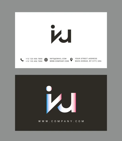 I and U Letters Logo — Stock vektor