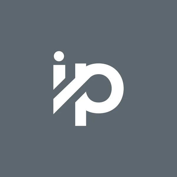 I and P Letters Logo — ストックベクタ
