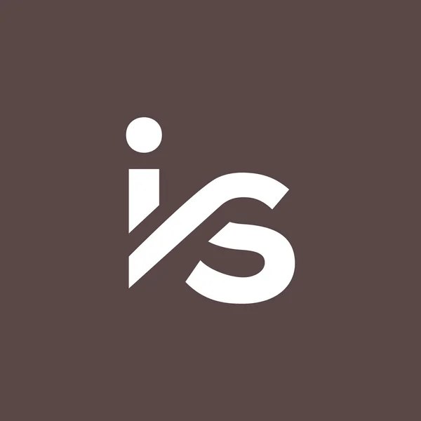 I and S Letters Logo — ストックベクタ