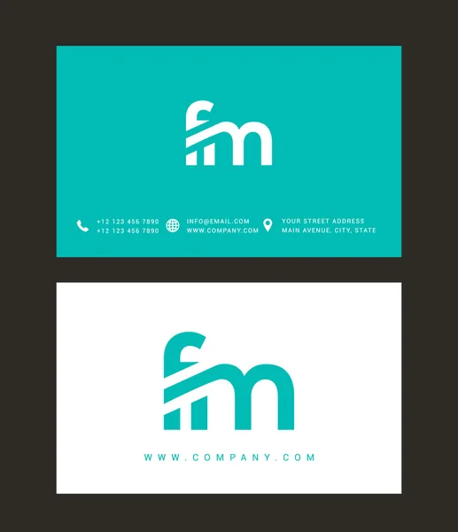 F und m Buchstaben Logo — Stockvektor