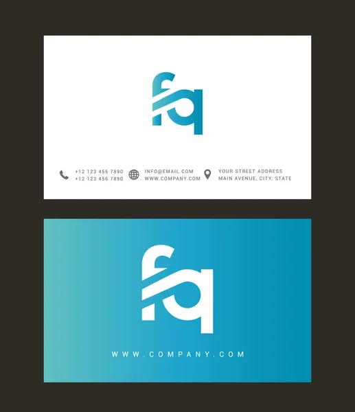 F und q Buchstaben Logo — Stockvektor