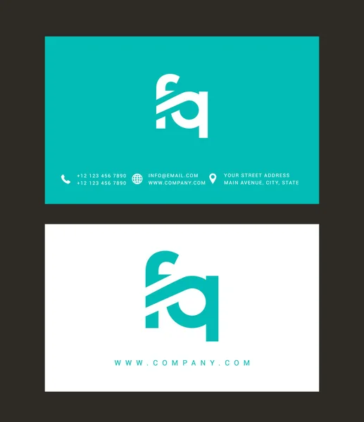 F and Q Letters Logo — ストックベクタ