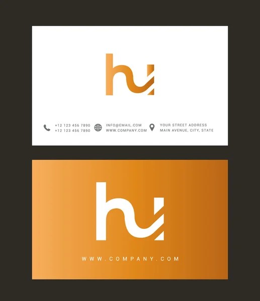 H und u Buchstaben Logo — Stockvektor