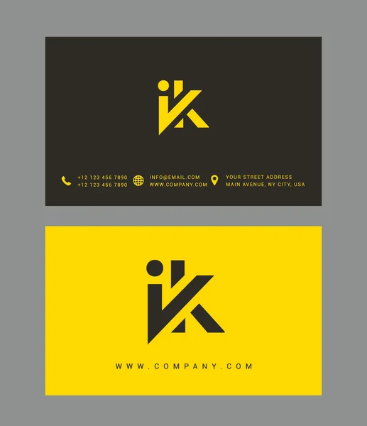 I and K Letters Logo — Stock vektor