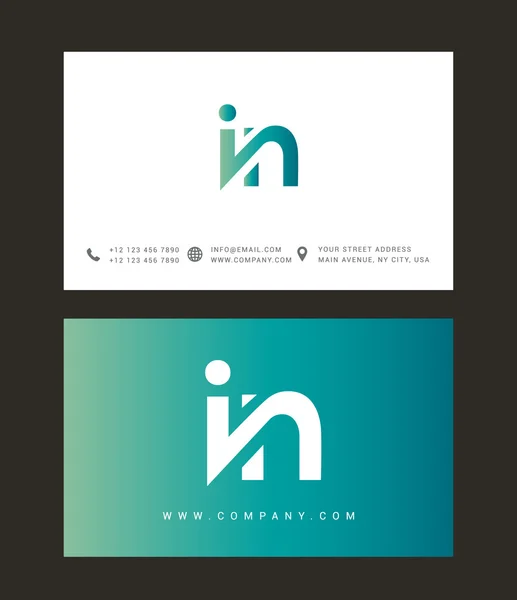 I and N Letters Logo — Stock vektor