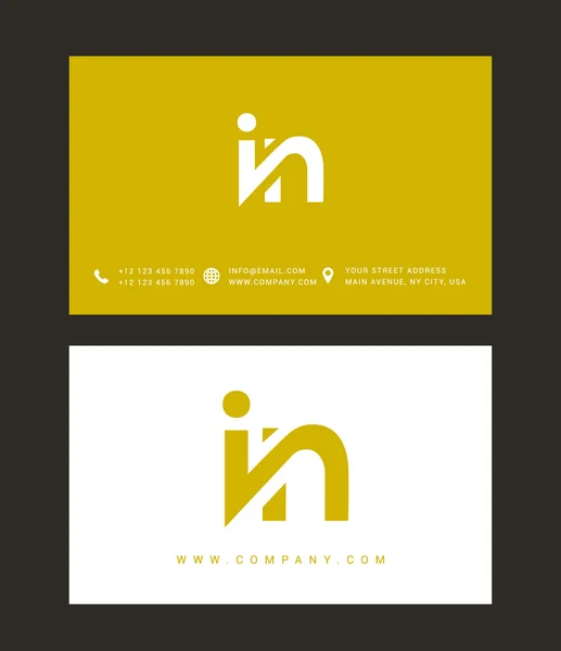 Ik en N Letters Logo — Stockvector