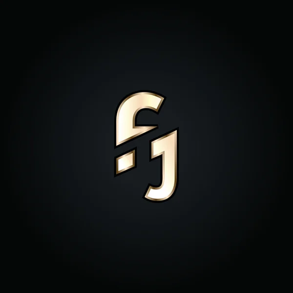 Logo lettere F e J — Vettoriale Stock
