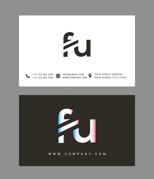 F and U Letters Logo — Διανυσματικό Αρχείο