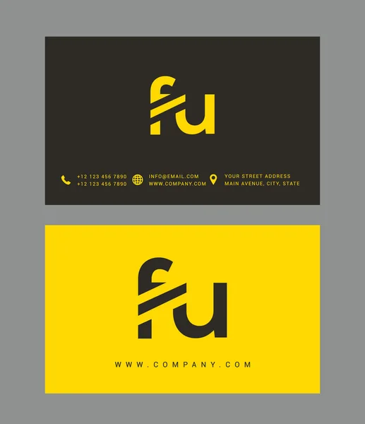 F en U Letters Logo — Stockvector