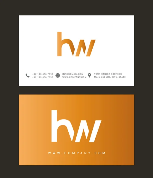 H and W Letters Logo — Stock Vector