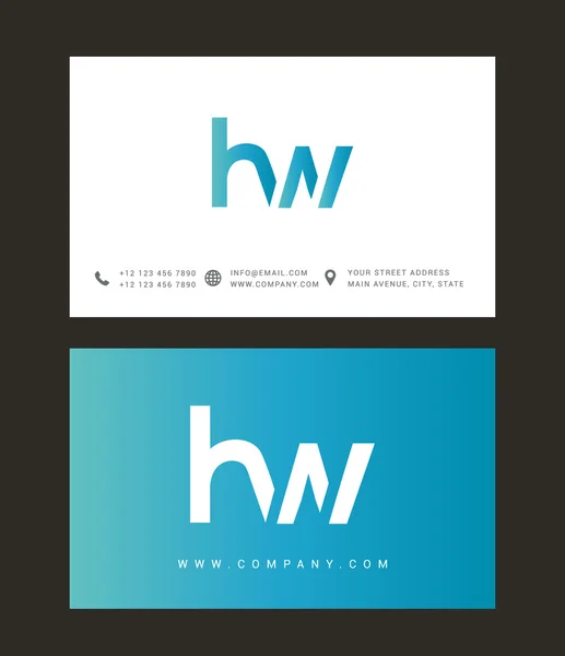 H and W Letters Logo — Stockový vektor