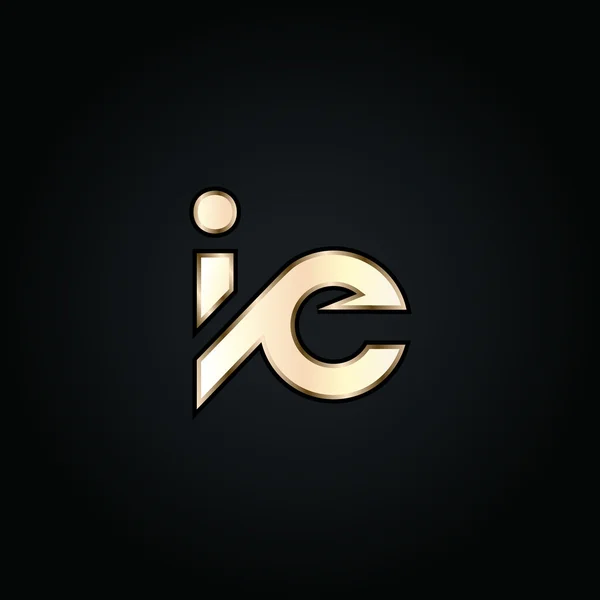 I and E Letters Logo — Stockový vektor