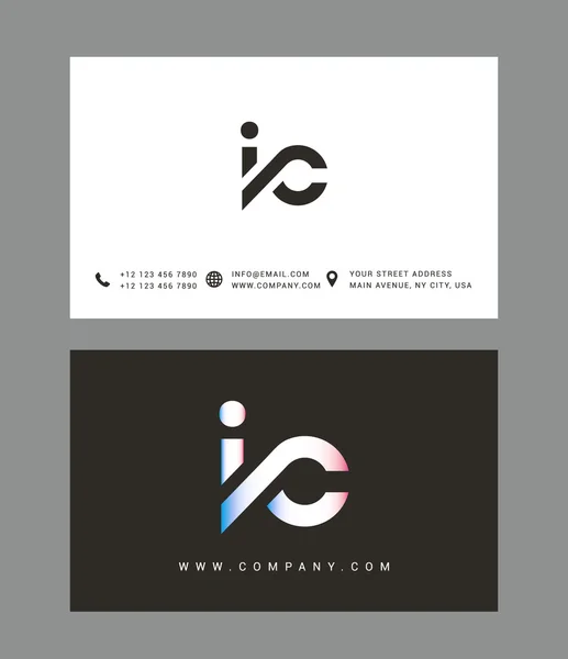 I and C Letters Logo — Stockový vektor