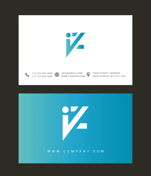 I and Z Letters Logo — Διανυσματικό Αρχείο
