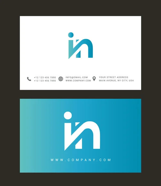 I and N Letters Logo — ストックベクタ