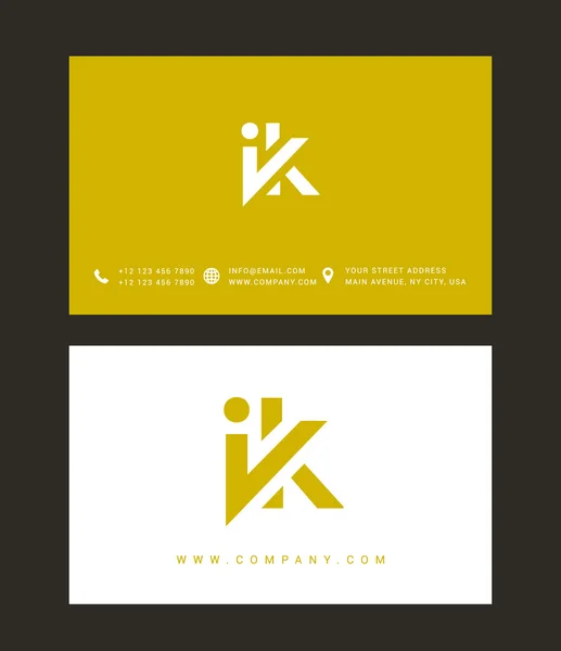I and K Letters Logo — Stock vektor