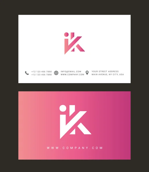 I and K Letters Logo — Stock vektor