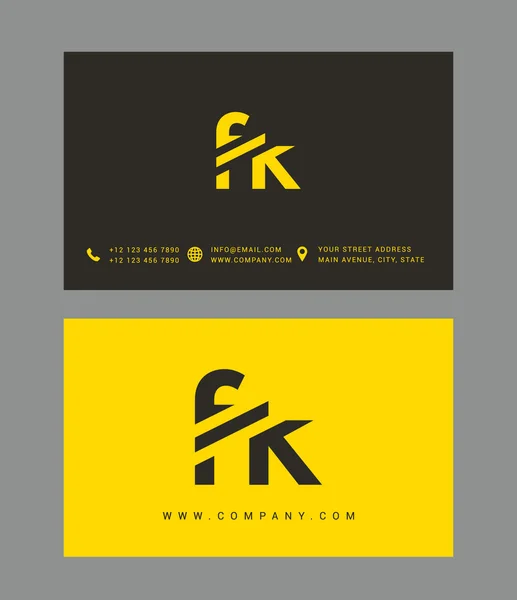 F and K Letters Logo — Stock Vector