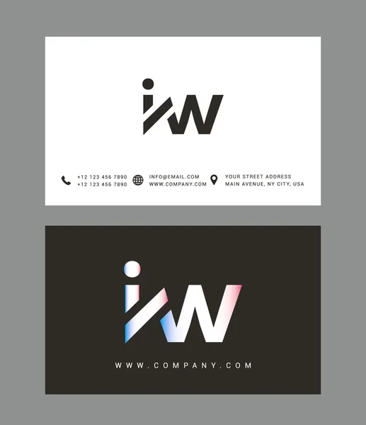 Logotipo de letras I e W —  Vetores de Stock