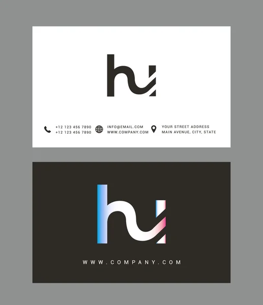H and U Letters Logo — Διανυσματικό Αρχείο