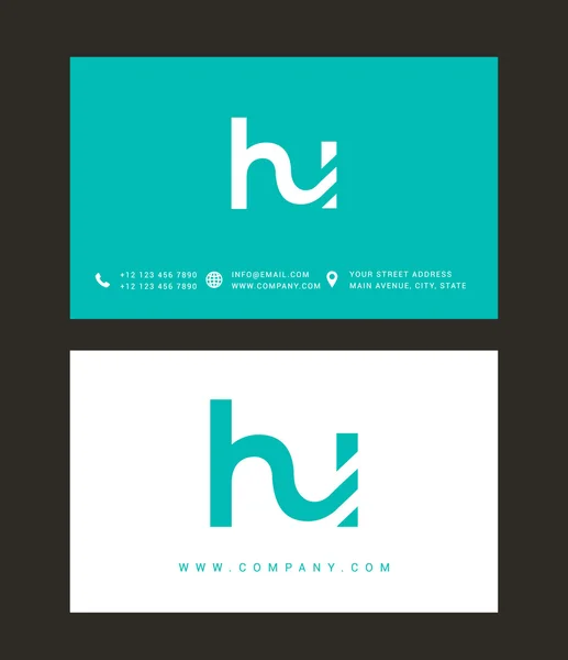 H und u Buchstaben Logo — Stockvektor