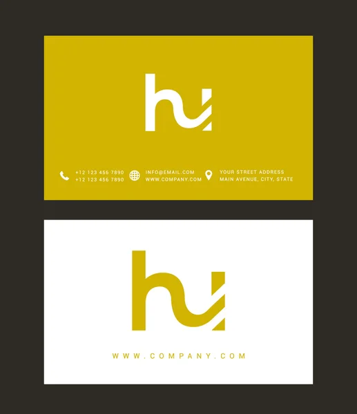 H and U Letters Logo — Stock vektor