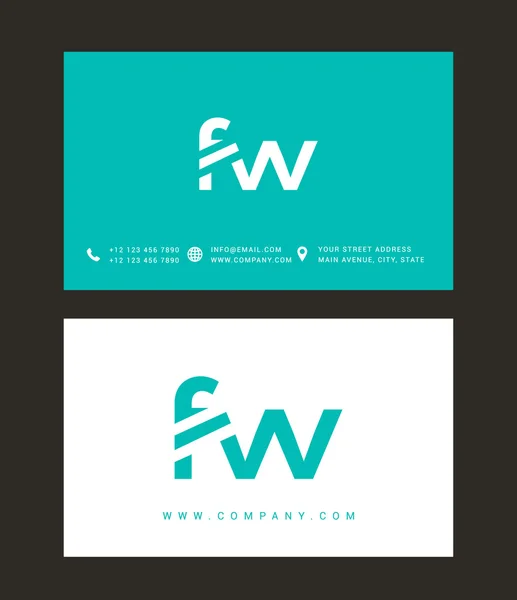 F ve W harfleri Logo — Stok Vektör