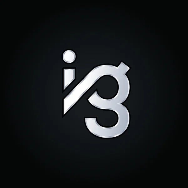 Ik en G Letters Logo — Stockvector