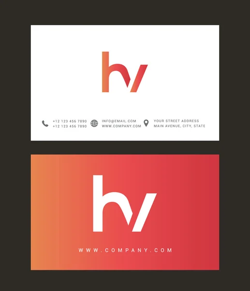 H and V Letters Logo — Stock Vector