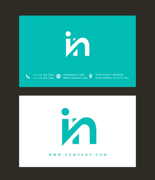 Ik en N Letters Logo — Stockvector