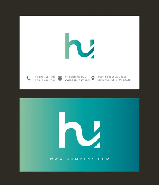 H e U letras logotipo — Vetor de Stock