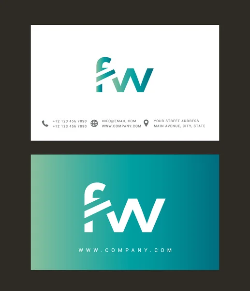 F und w Buchstaben Logo — Stockvektor