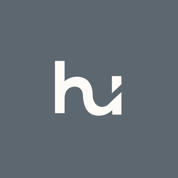 H und u Buchstaben Logo — Stockvektor