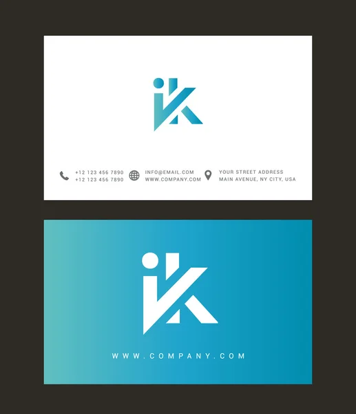 Логотип I и K Letters — стоковый вектор